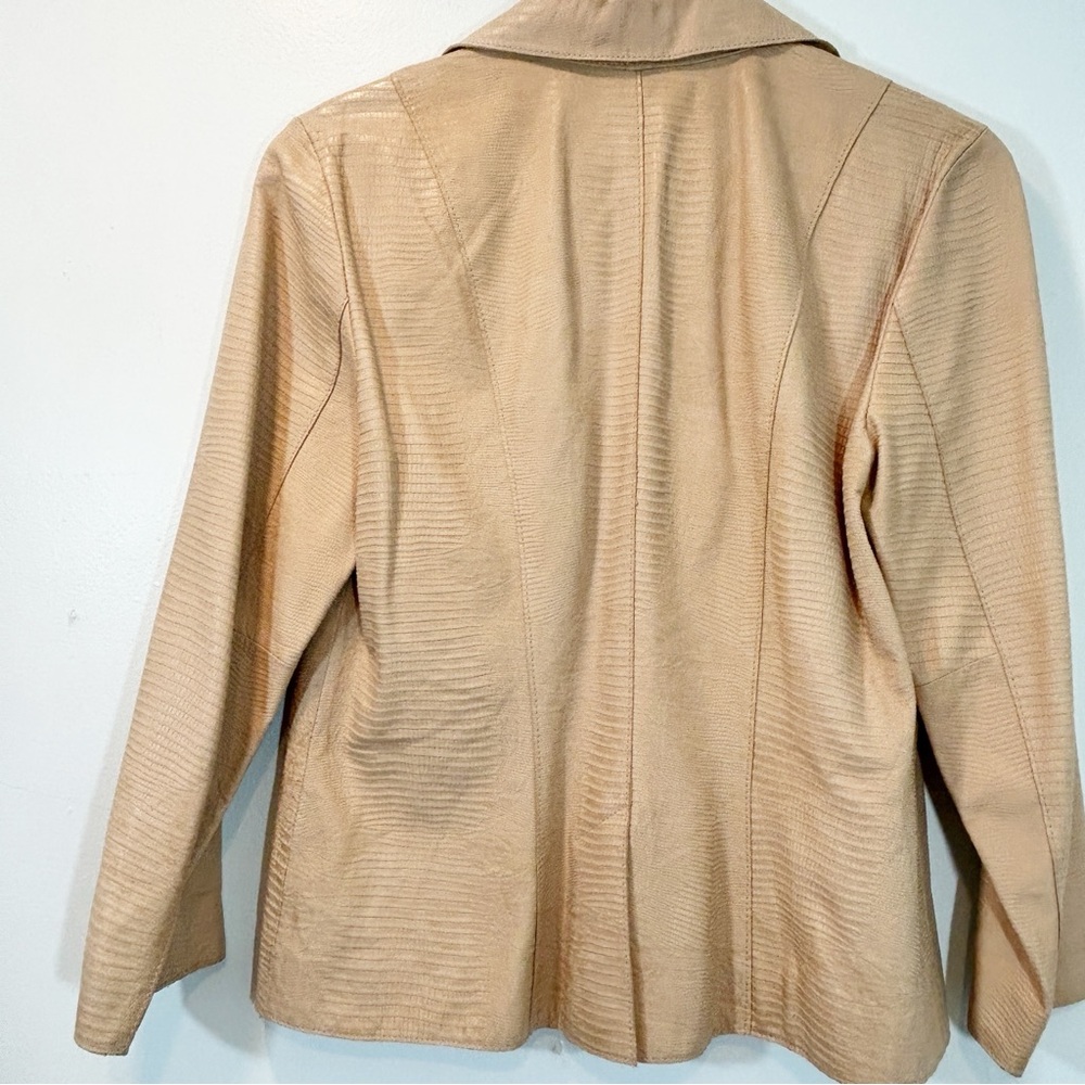 Banana Republic | Women's Leather Snakeskin Embossed Bohemian Jacket Size 8 - Picture 15 of 16